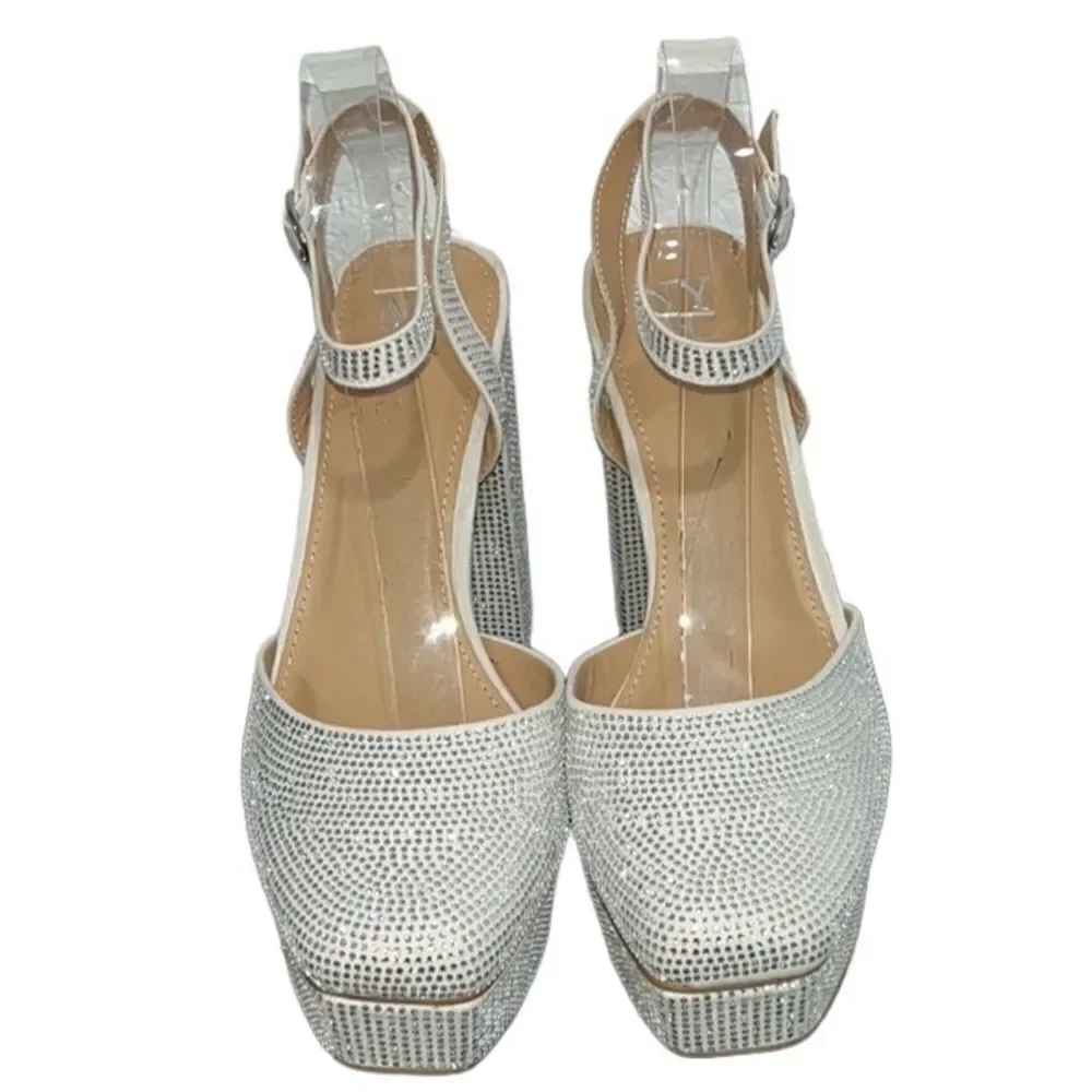 NY&Co Rhinestone Embellished Platform Heels
